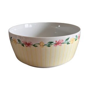 9" Serving Bowl Pasta Atmosphere China Pfaltzgraff Grandmas Kitchen Pink Yellow